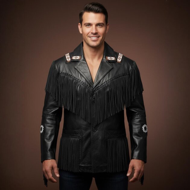 Western Style Men’s Real Leather Jacket