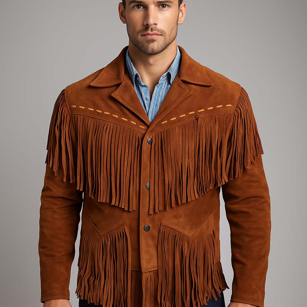 Western Suede Leather Men’s Jacket