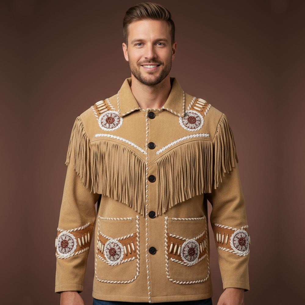 American Cowboy Jacket for Men Suede Leather