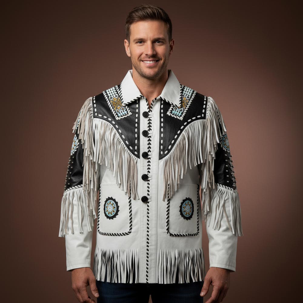 Men’s Western Leather Fringe Jacket