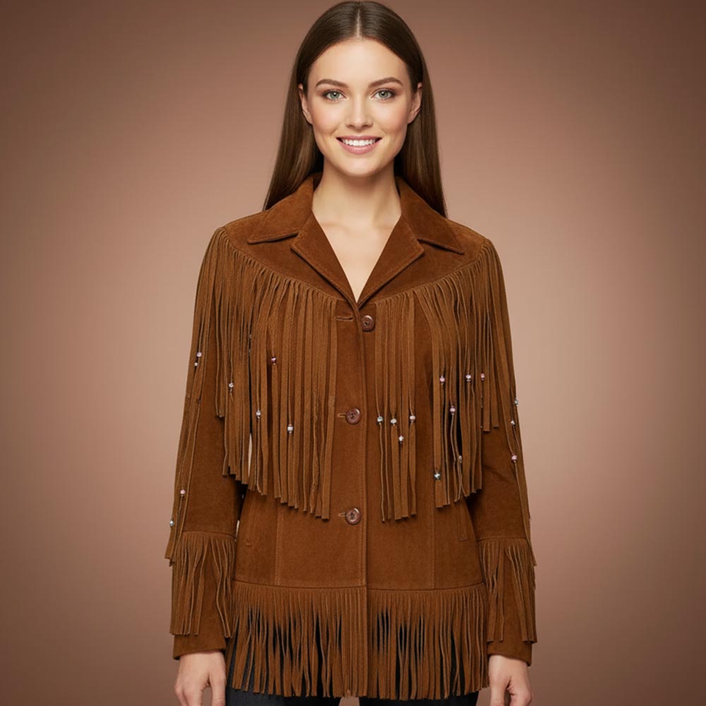 Women’s Brown Suede Leather Jacket